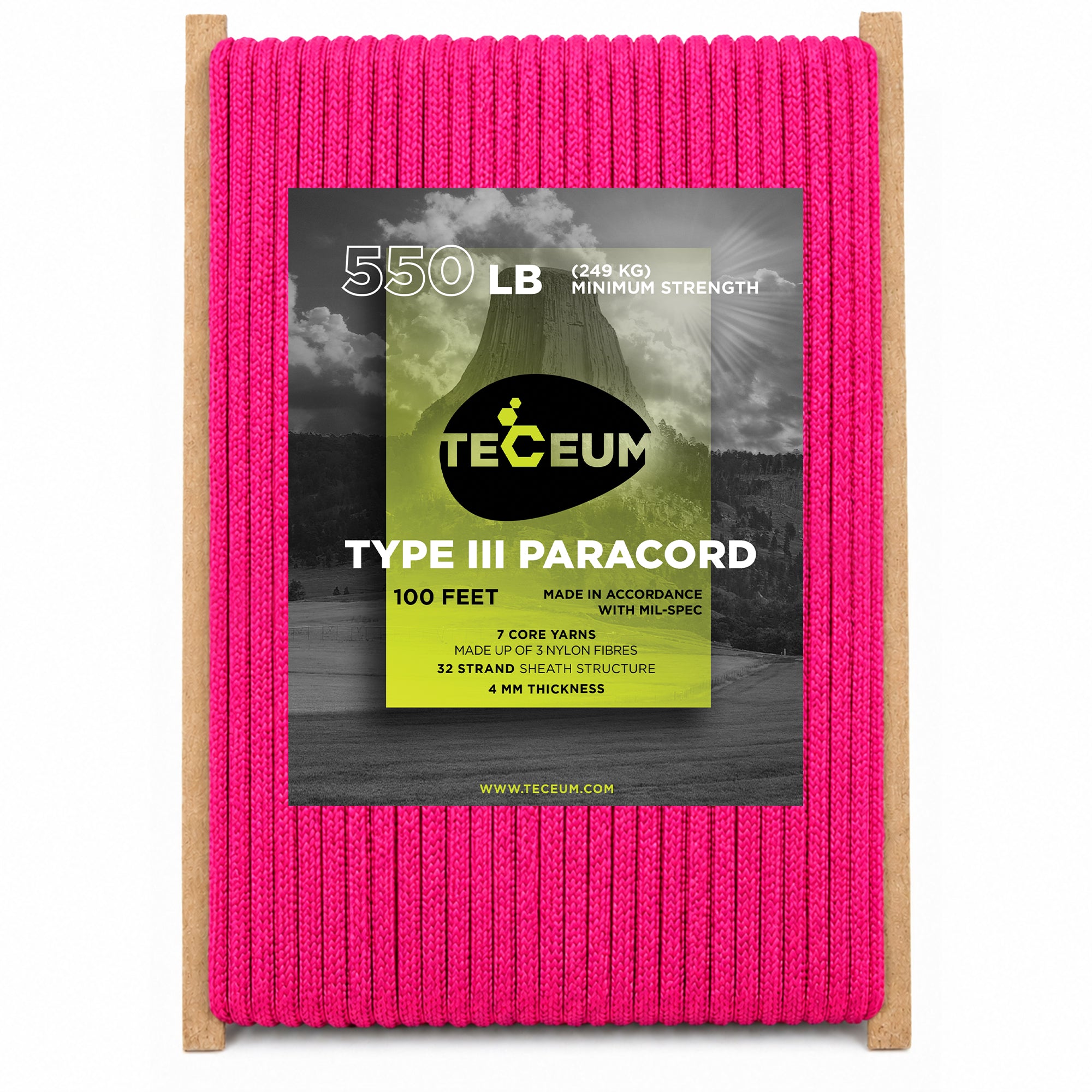 Paracord III 550 Sofit Pink – 100 ft - image 1