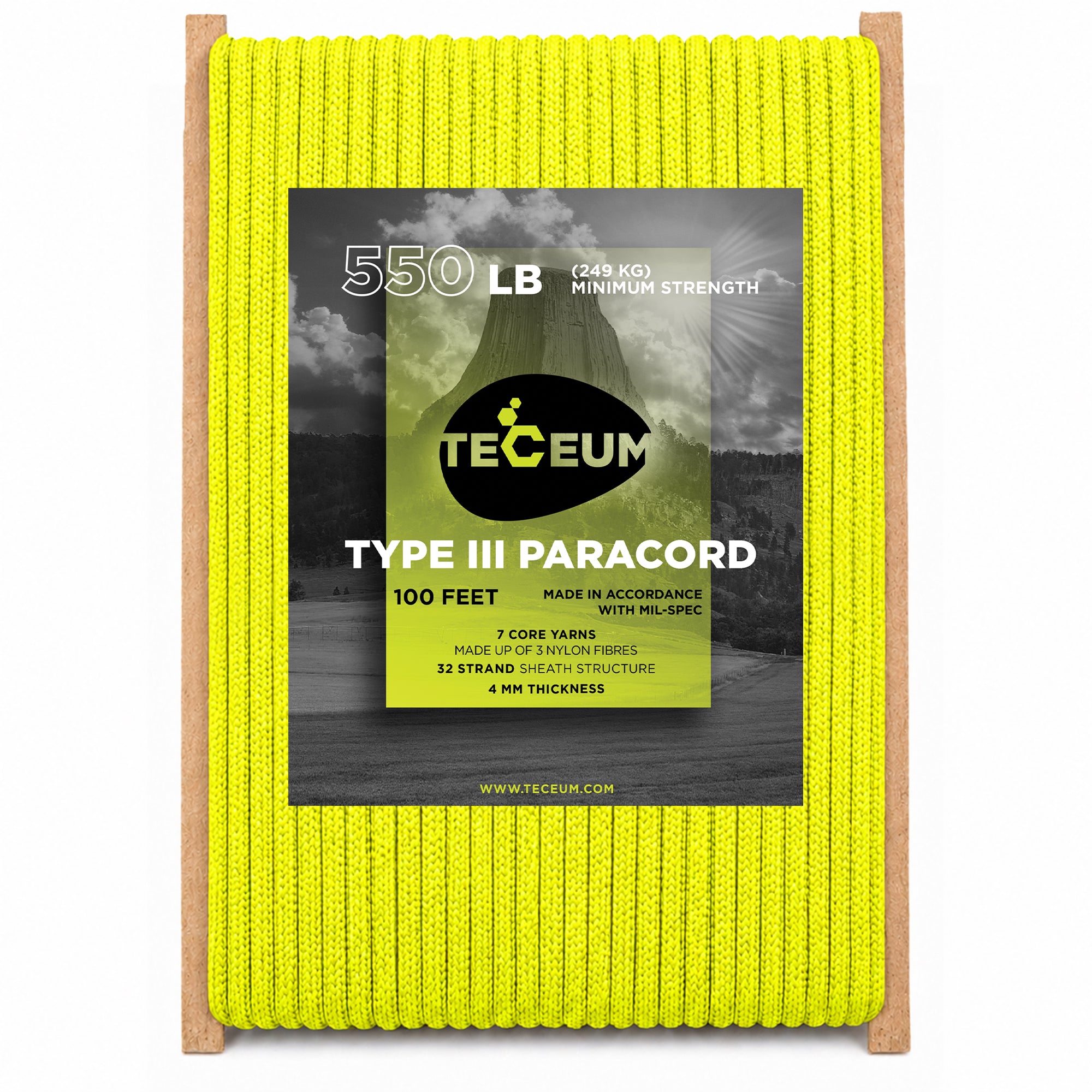 Paracord III 550 Sofit Yellow – 100 ft - image 1