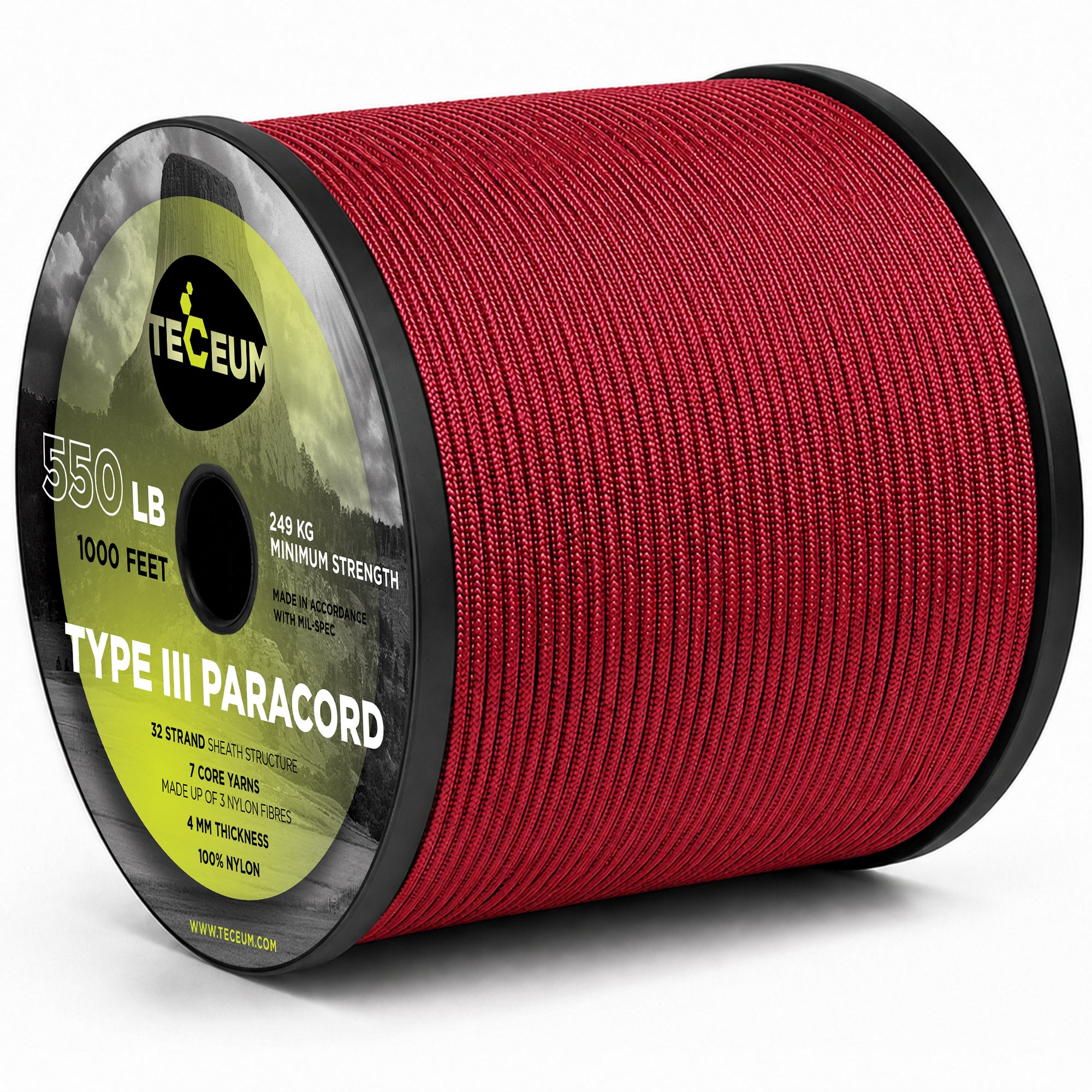 Paracord III 550 Crimson – 1000 ft - image 1