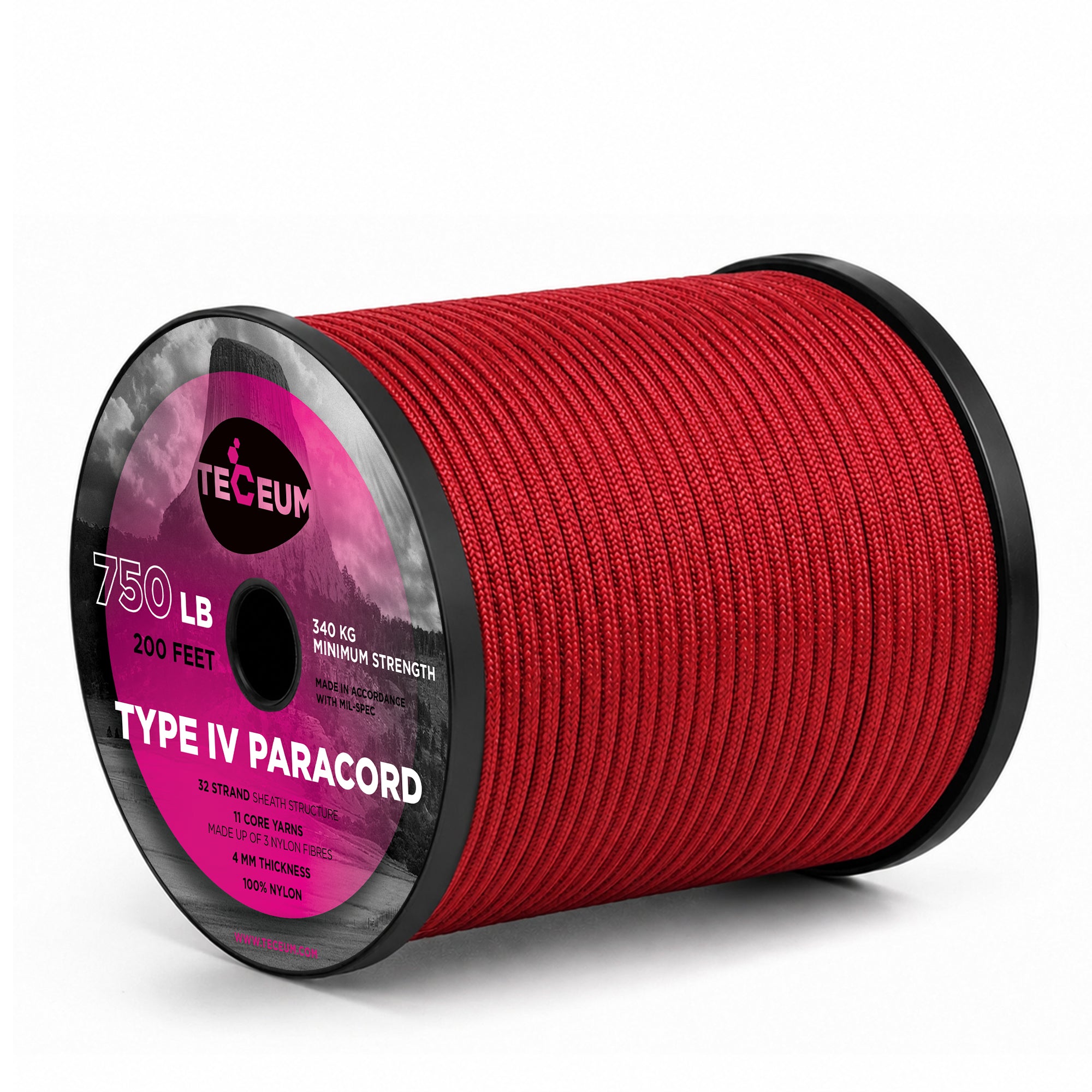 Paracord IV 750 Crimson – 200 ft - image 1
