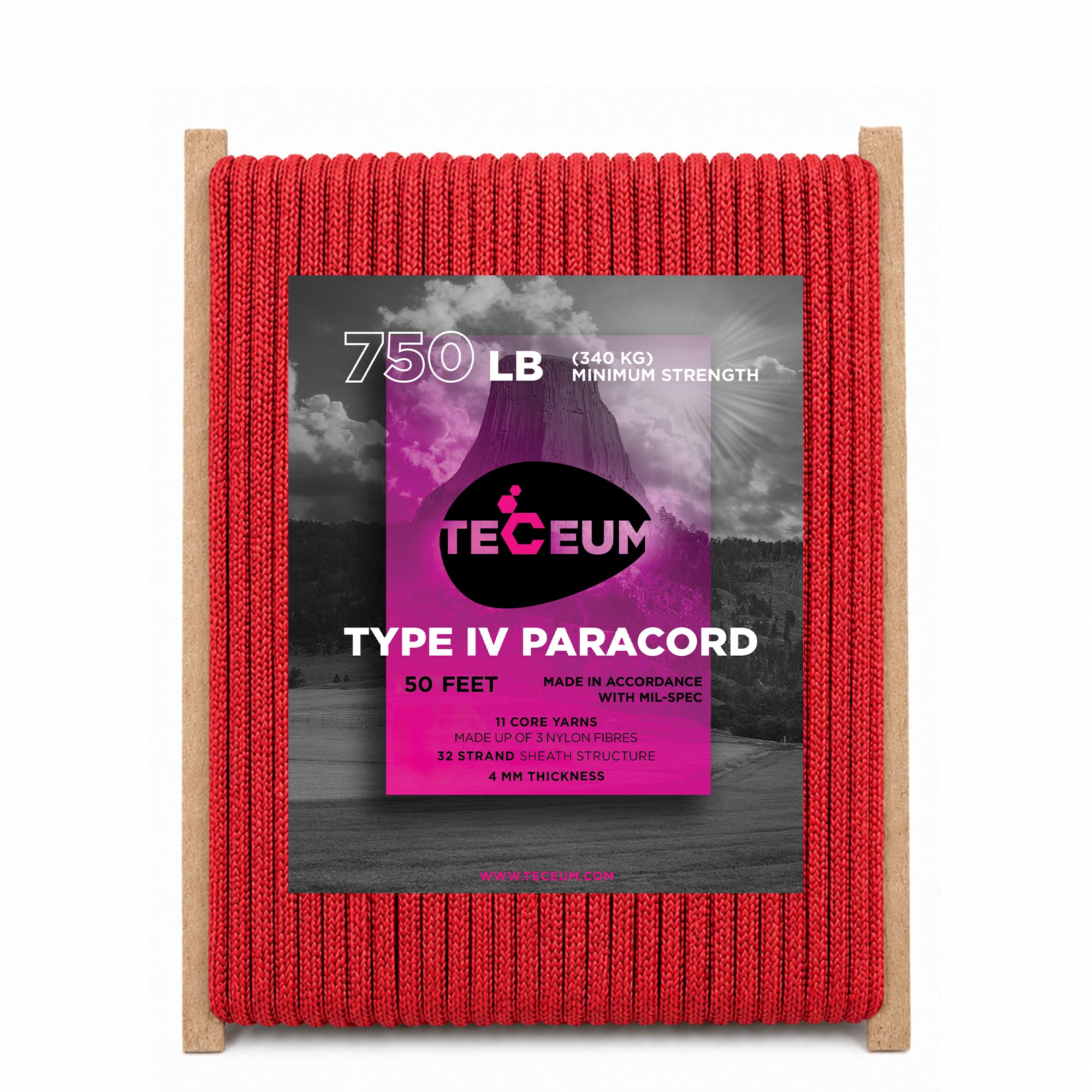 Paracord IV 750 Crimson – 50 ft - image 1