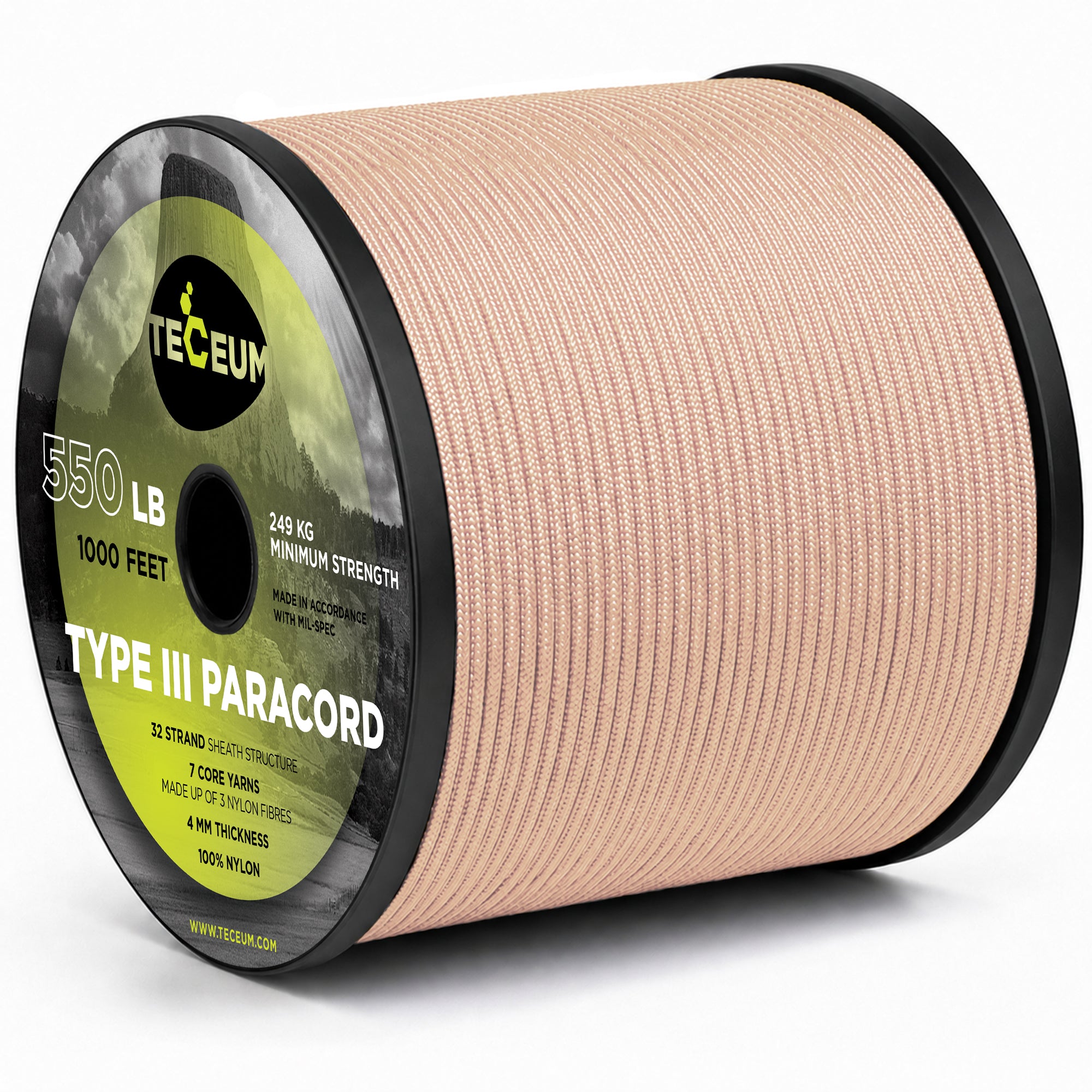 Paracord III 550 Beige – 1000 ft - image 1