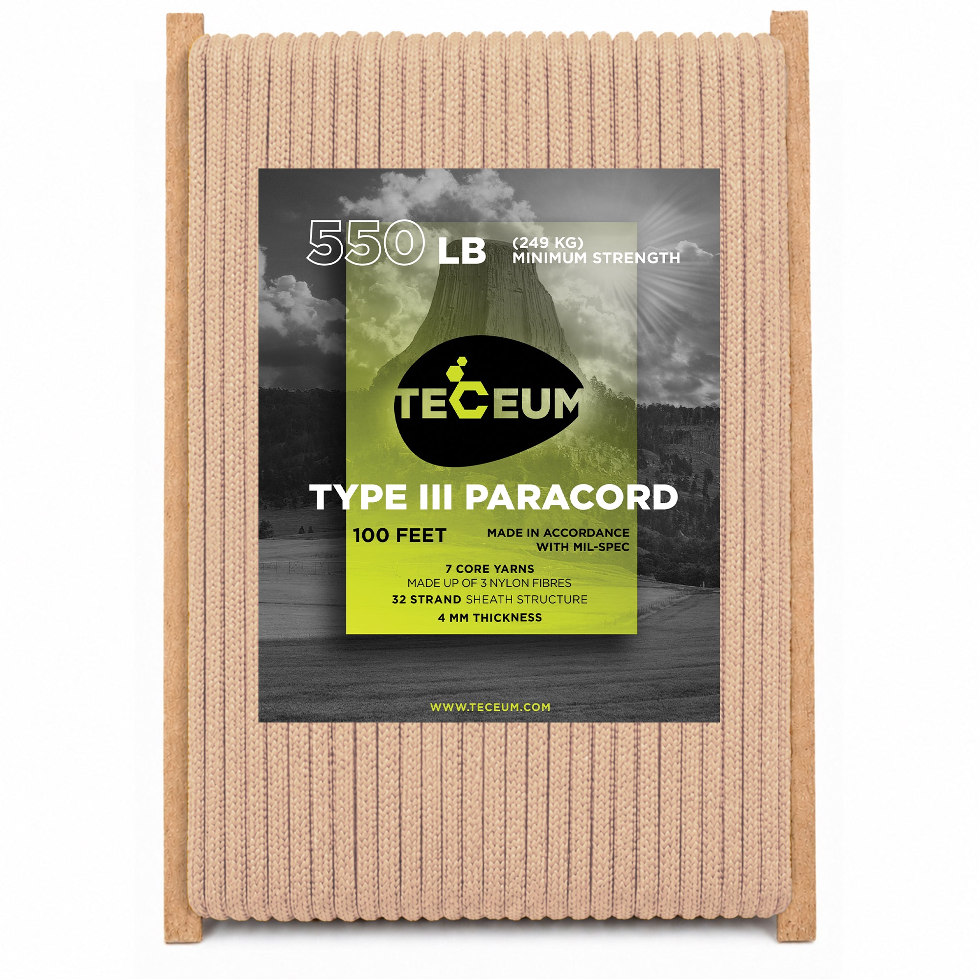 Paracord III 550 Beige – 100 ft - image 1