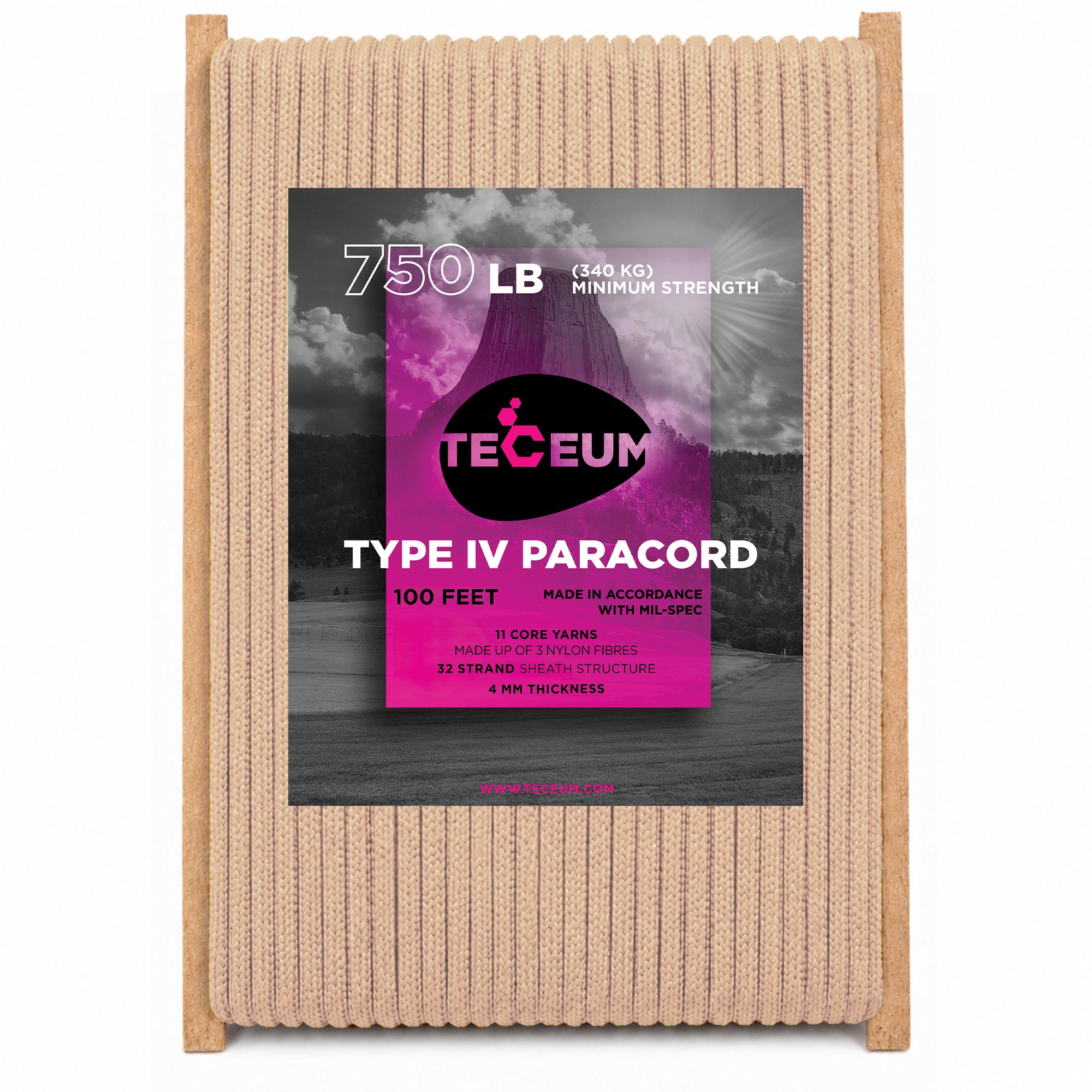 Paracord IV 750 Beige – 100 ft - image 1