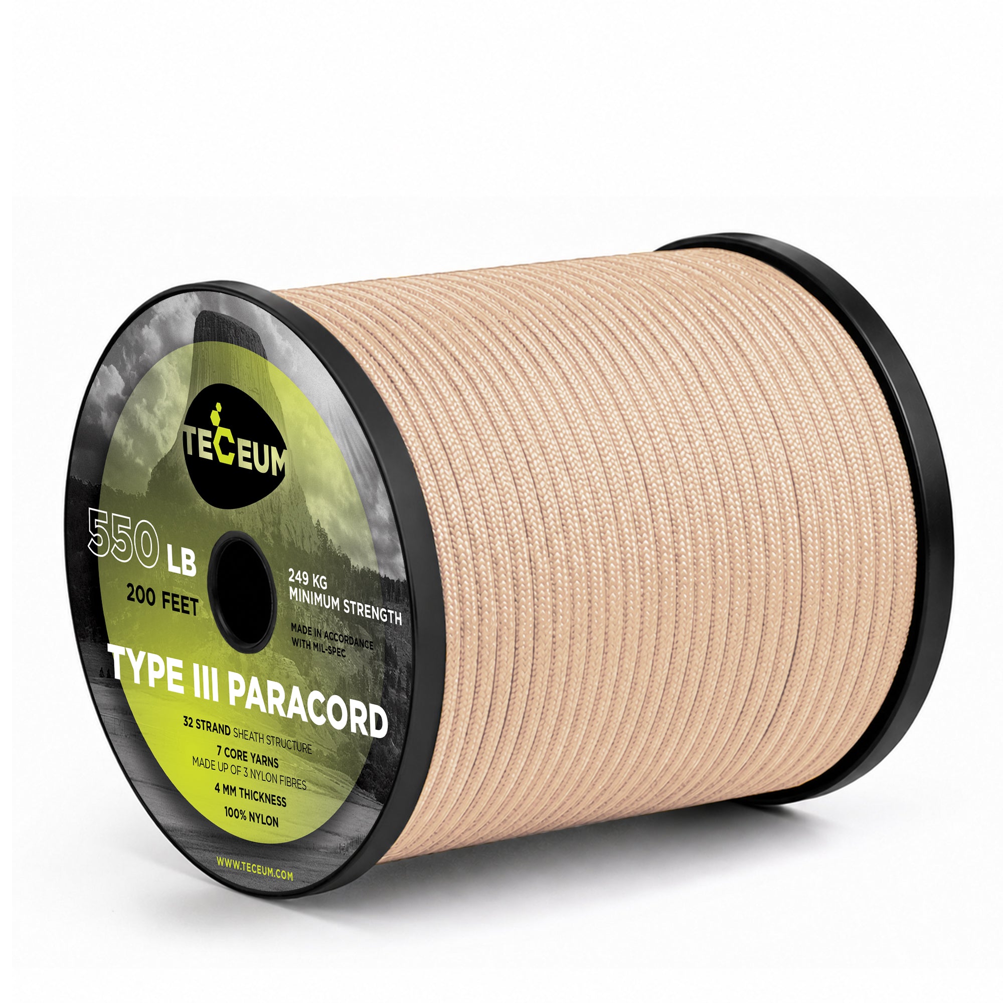 Paracord III 550 Beige – 200 ft - image 1