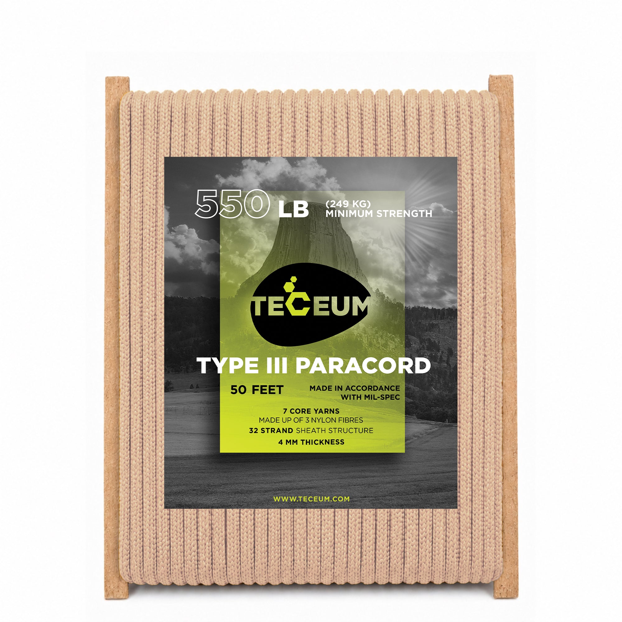 Paracord III 550 Beige – 50 ft - image 1
