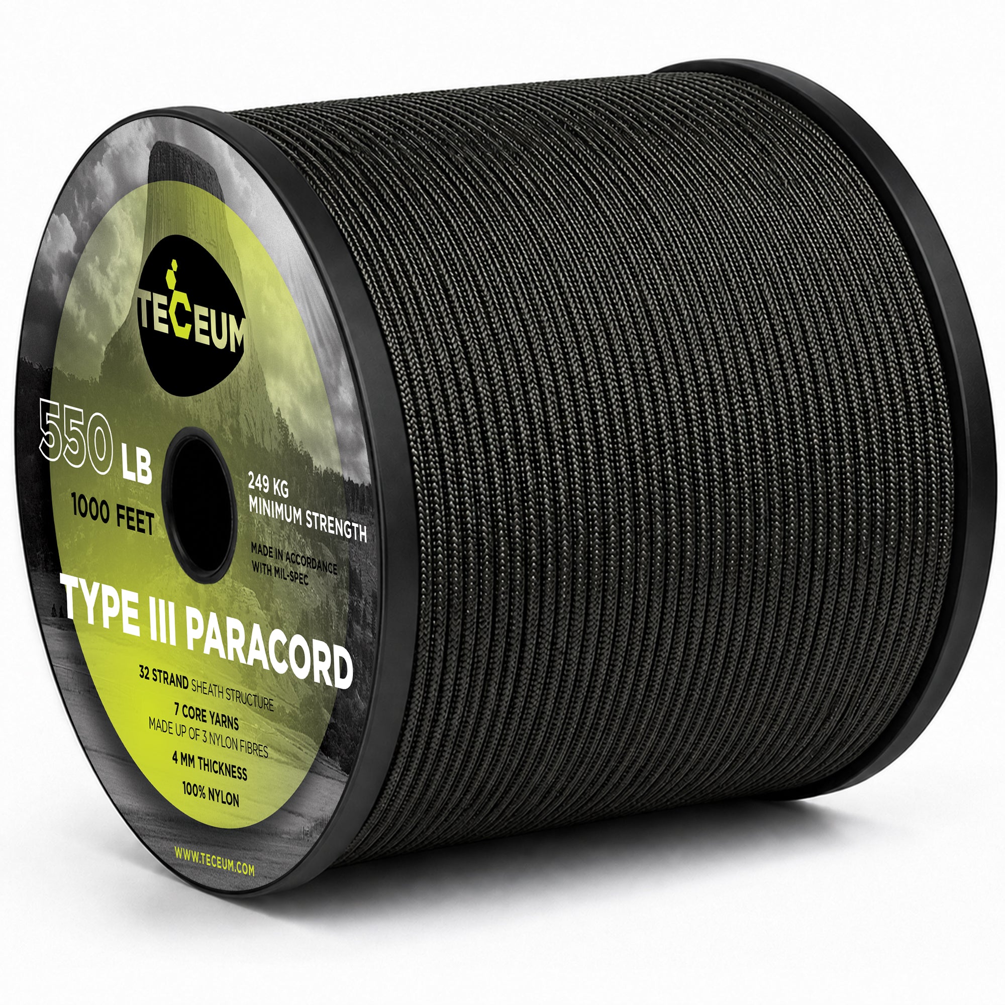 Paracord III 550 Basalt – 1000 ft - image 1