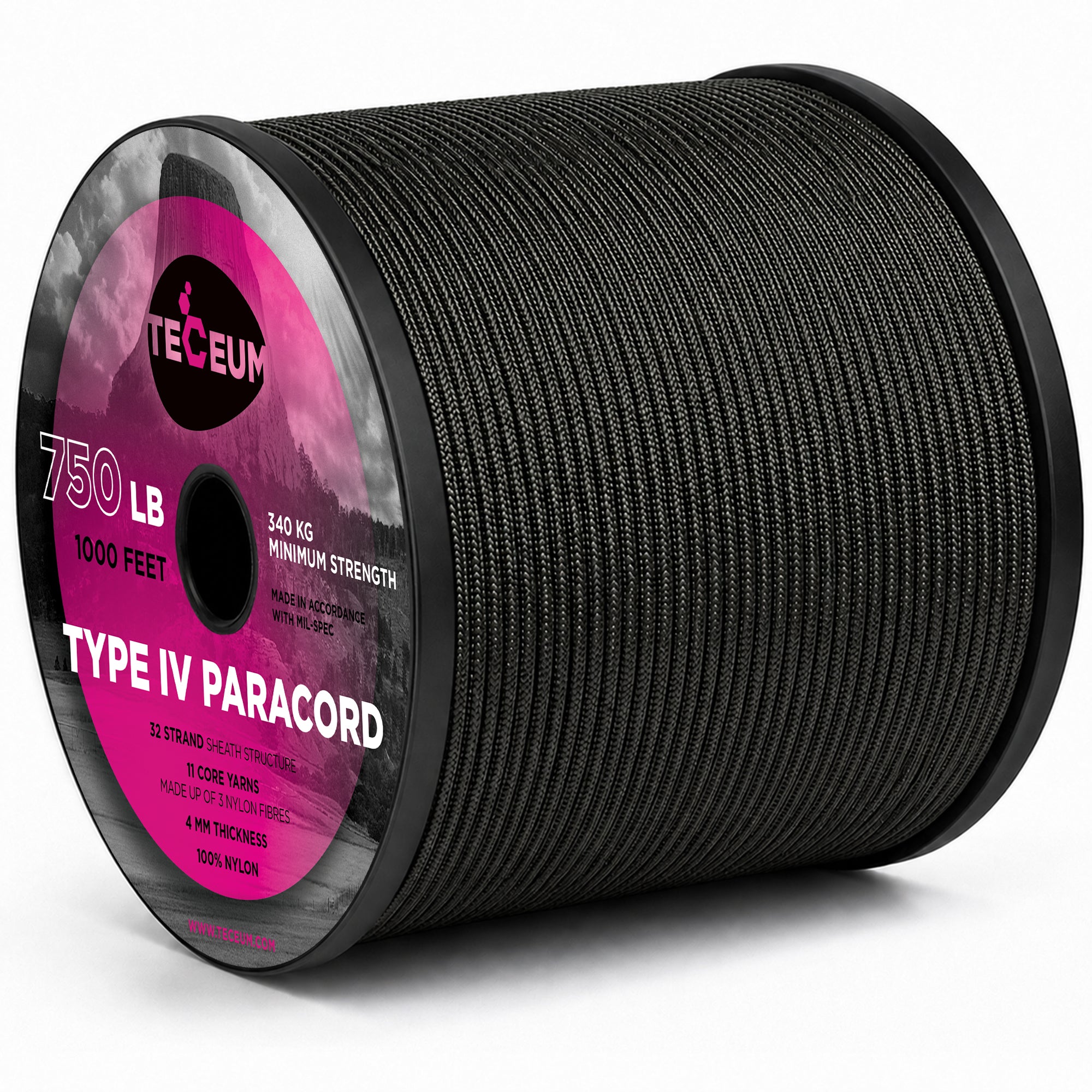 Paracord IV 750 Basalt – 1000 ft - image 1
