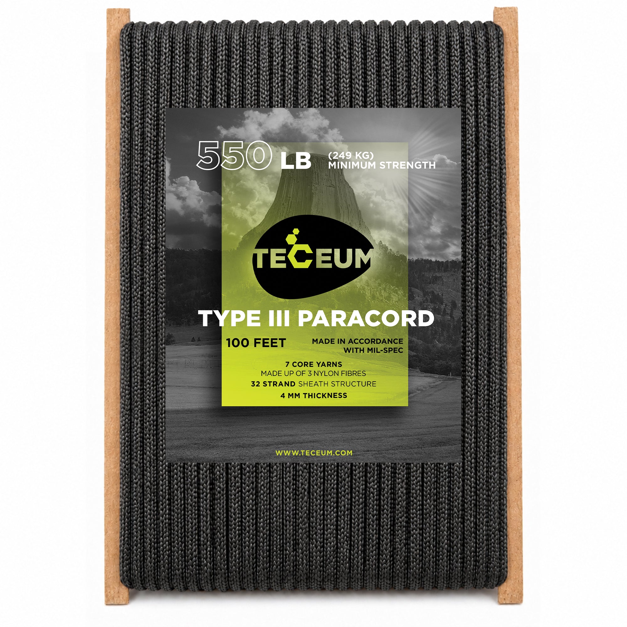 Paracord III 550 Basalt – 100 ft - image 1