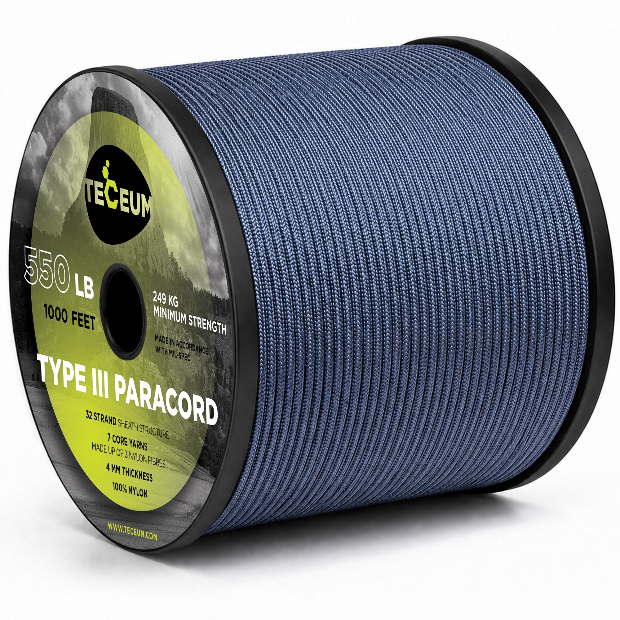 Paracord III 550 Blue Oil – 1000 ft - image 1