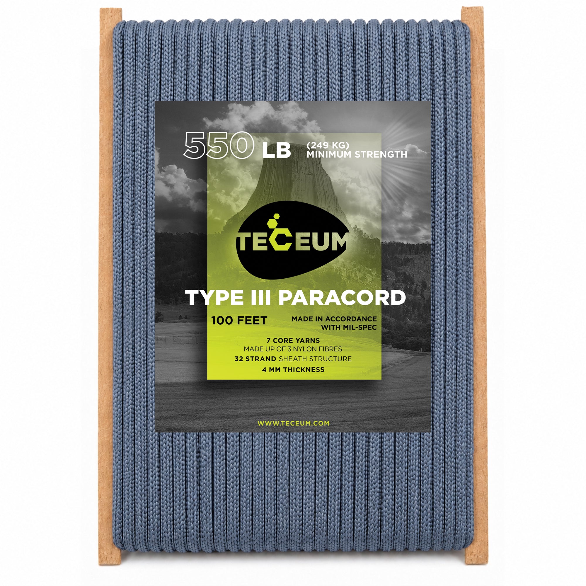 Paracord III 550 Blue Oil – 100 ft - image 1
