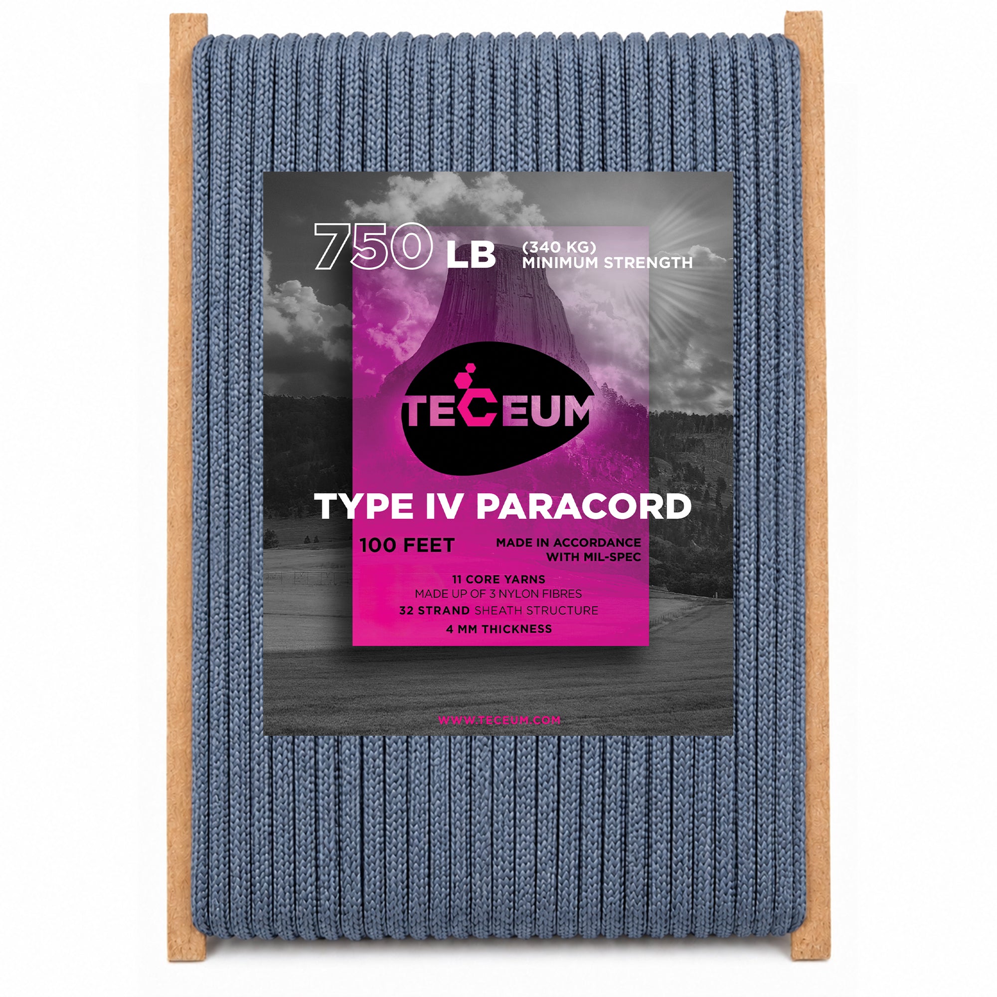 Paracord IV 750 Oil Blue – 100 ft - image 1