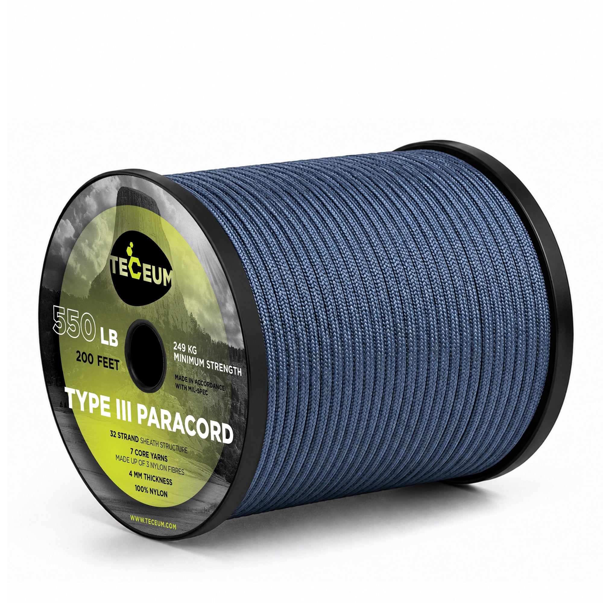 Paracord III 550 Blue Oil – 200 ft - image 1