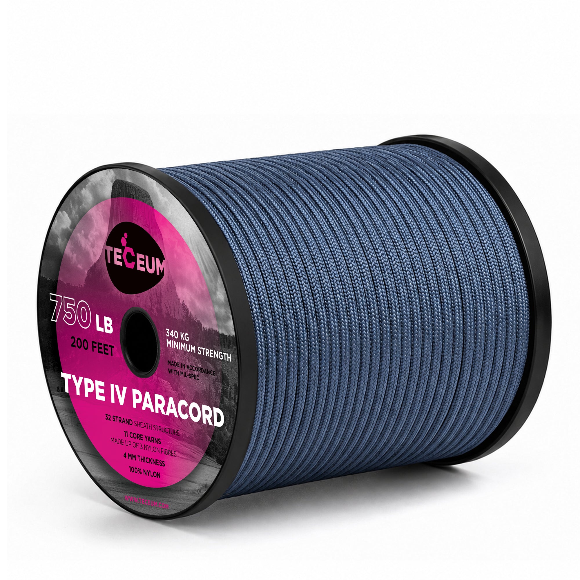 Paracord IV 750 Oil Blue – 200 ft - image 1