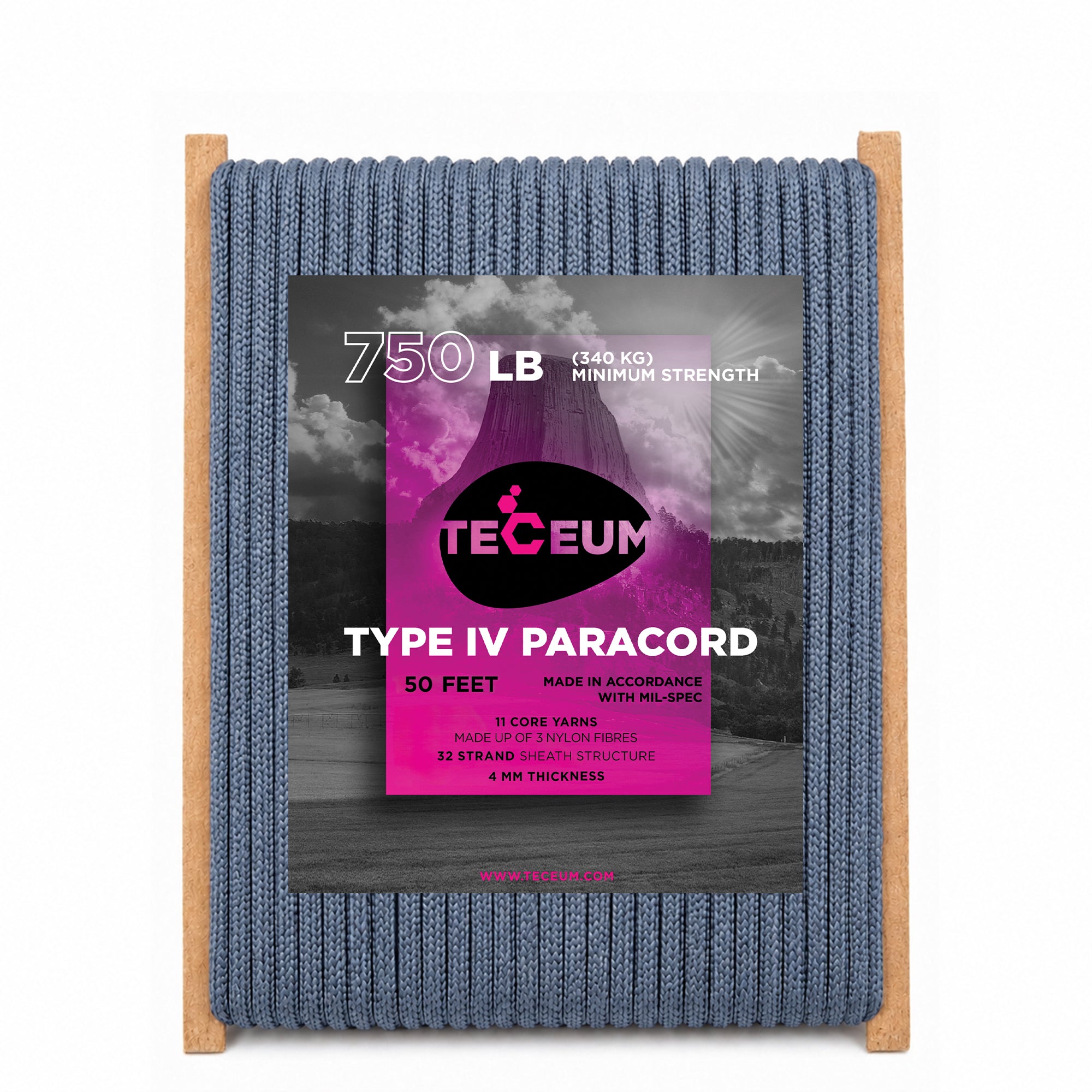 Paracord IV 750 Oil Blue – 50 ft - image 1