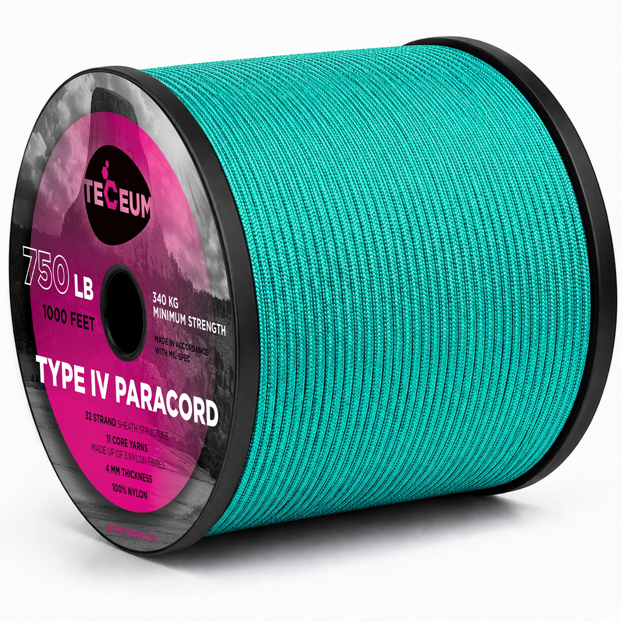 Paracord IV 750 Green Wave – 1000 ft - image 1