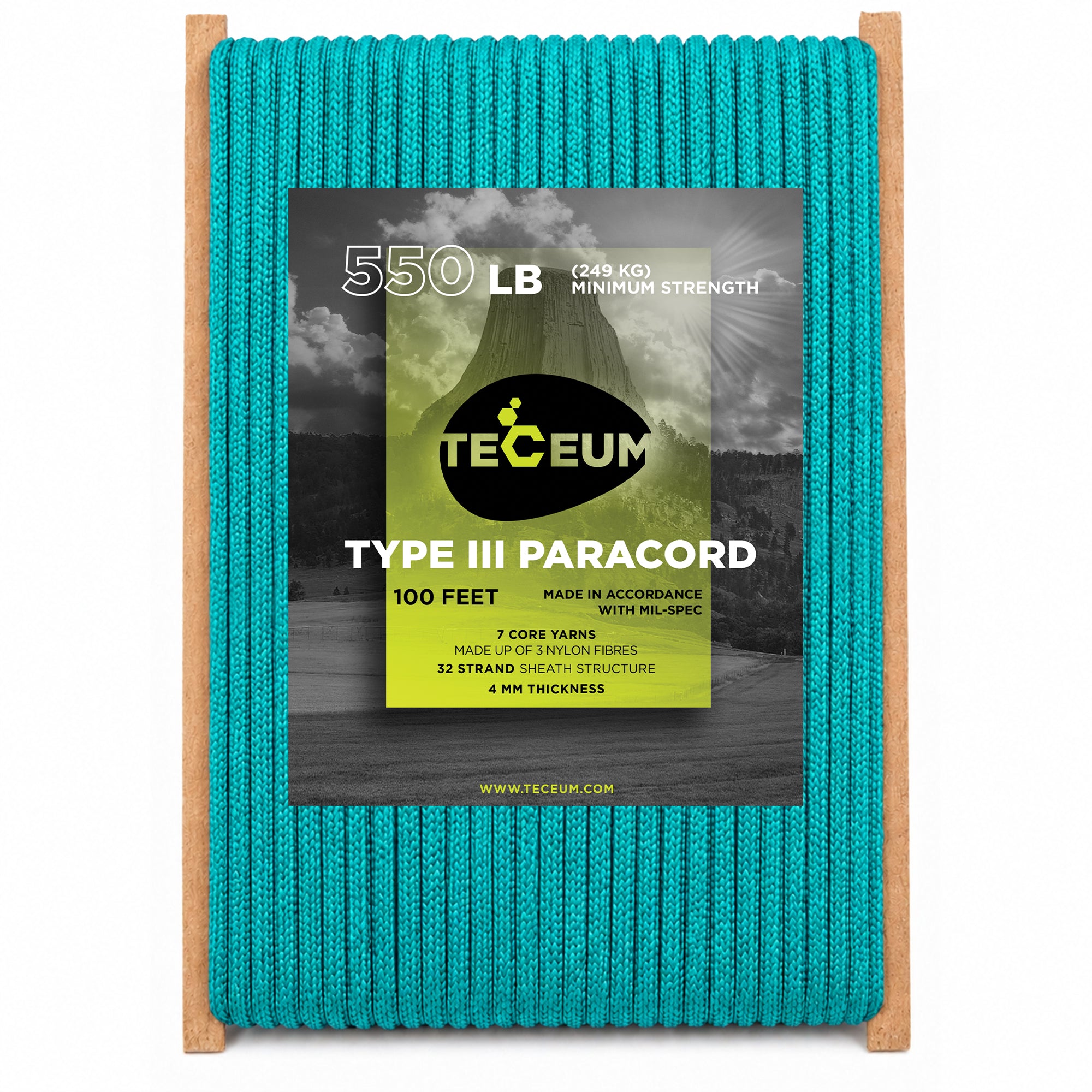 Paracord III 550 Green Wave – 100 ft - image 1