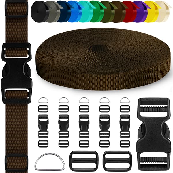 3/4" Buckles & Strap Kit – Brown – 6 Yards - image 1