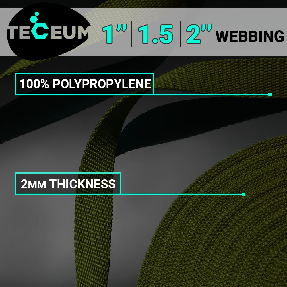 1.5" Inch Webbing – Khaki – 10 Yards - image 2