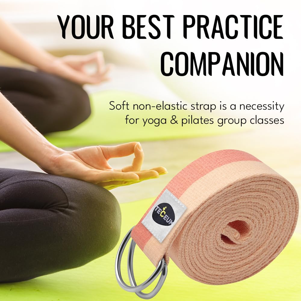 Yoga Straps – Polycotton – Pastel Orange – 6 ft - image 9