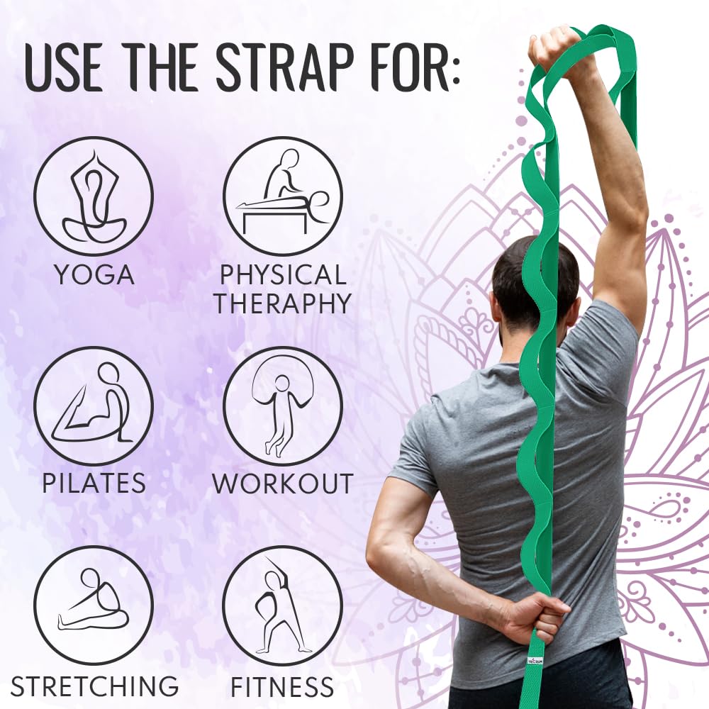 PT Stretching Loop Straps – Polycotton – Green – 1.5” - image 7