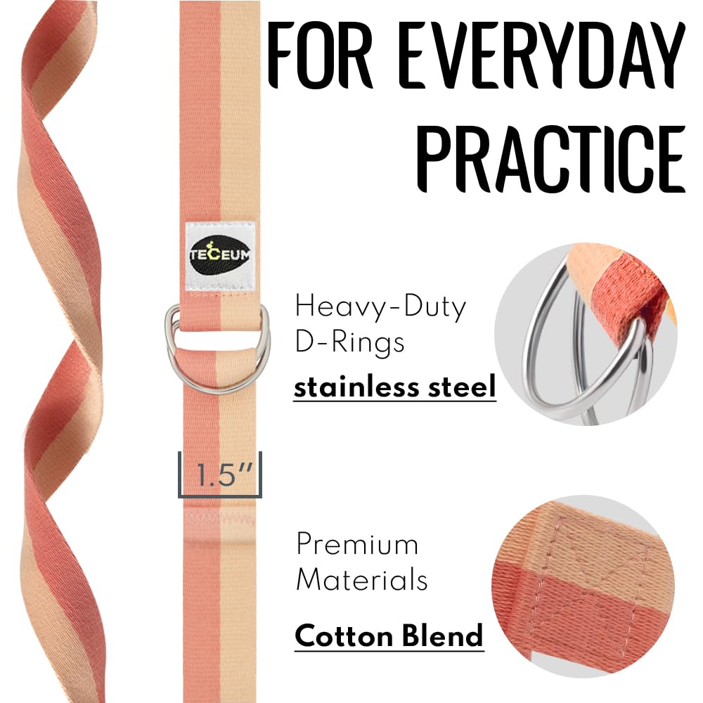 Yoga Straps – Polycotton – Pastel Orange – 6 ft - image 5