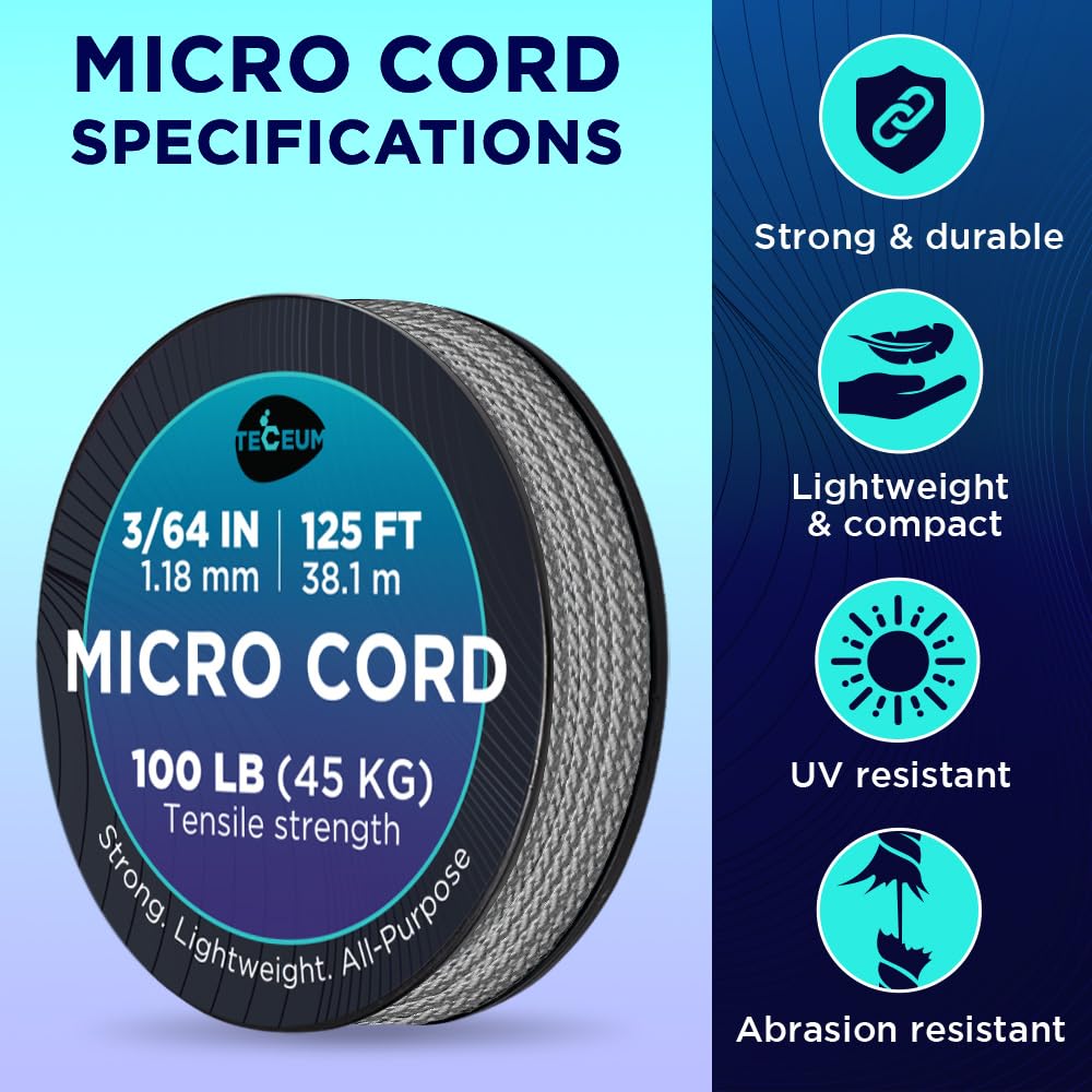 Micro Paracord – Gray – 125 ft - image 4