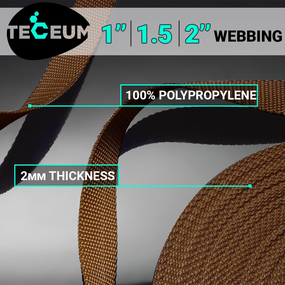 1 Inch Webbing – Light Brown – 50 Yards - image 2
