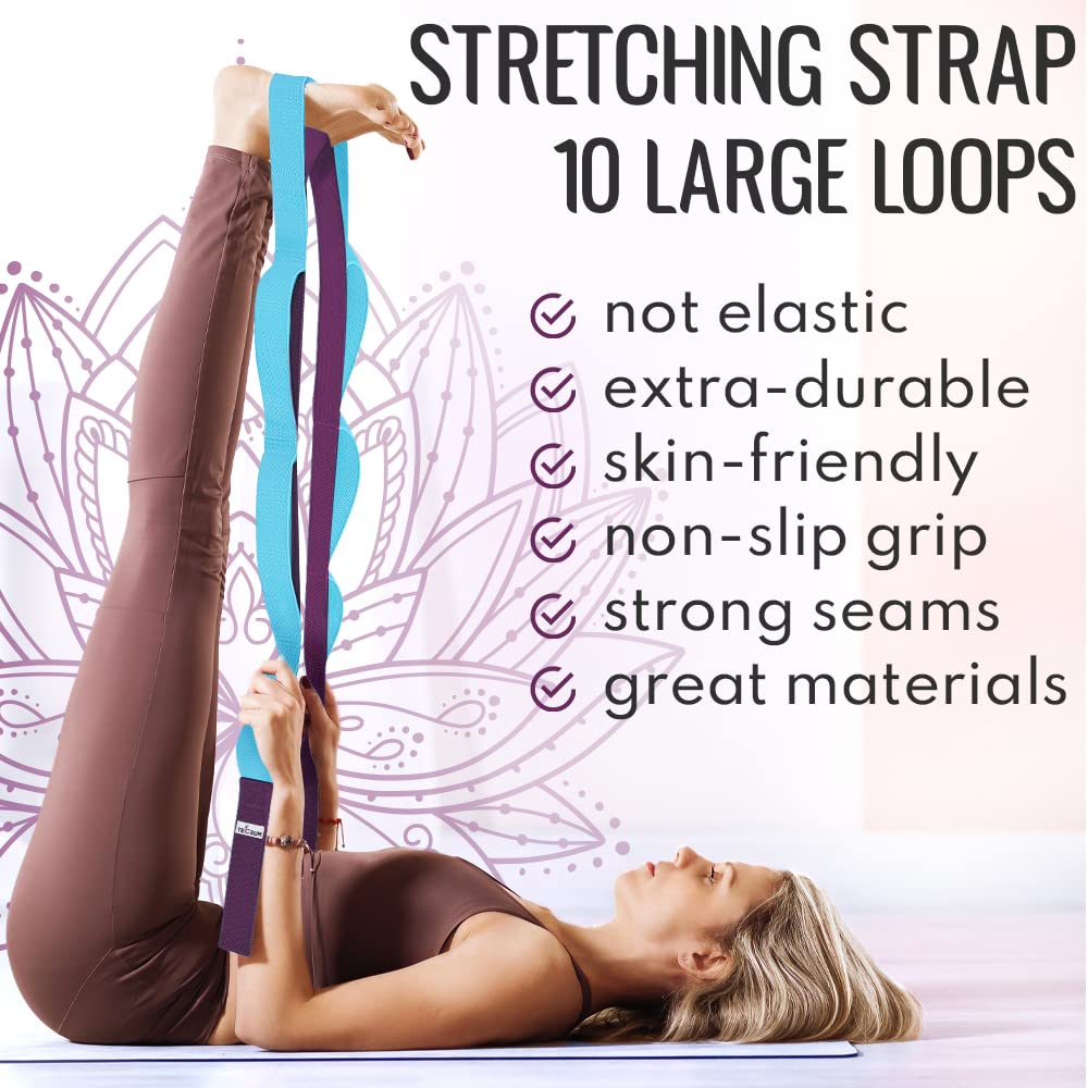 PT Stretching Loop Straps – Polycotton – Purple Blue – 1.5” - image 2