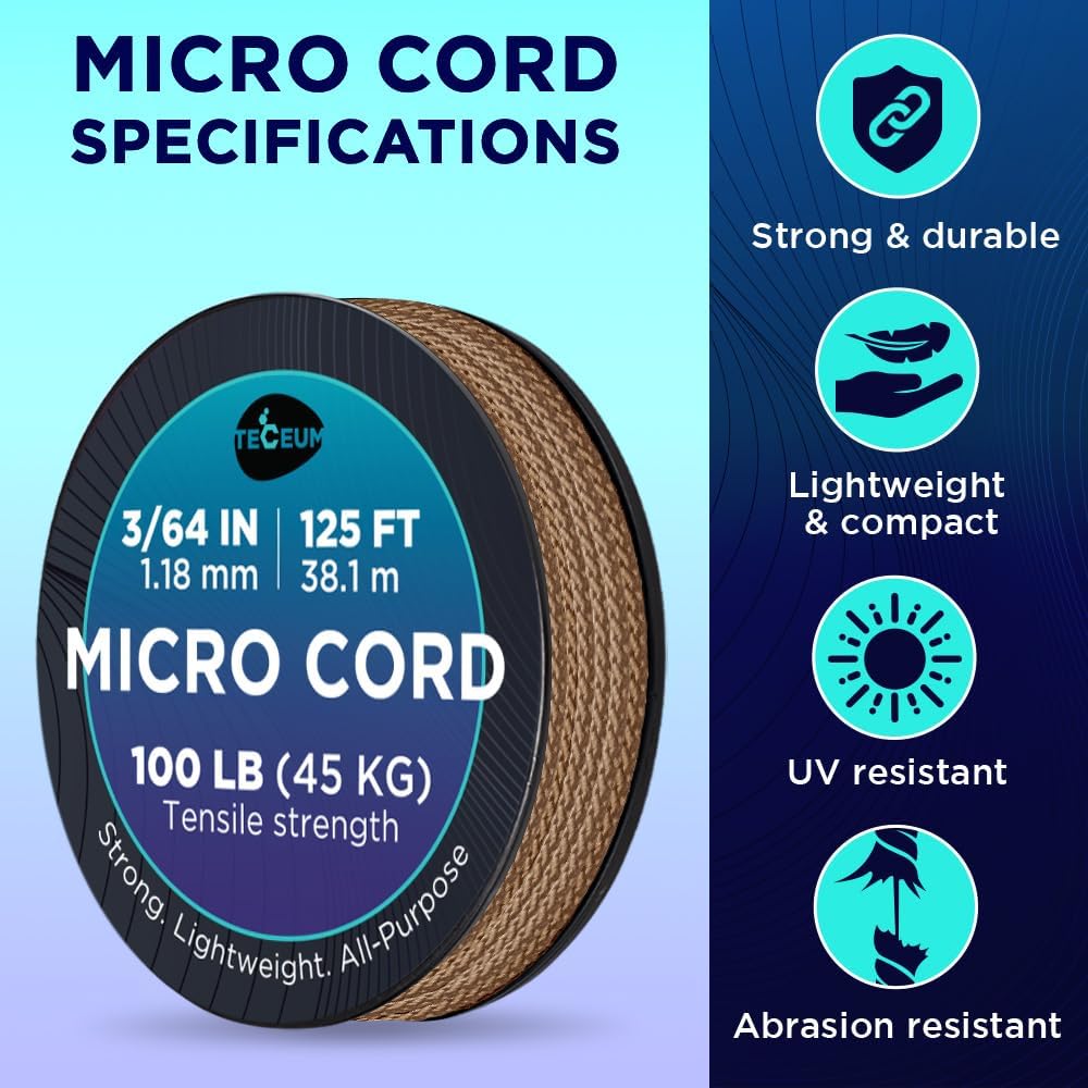 Micro Paracord – Coyote Brown – 125 ft - image 4