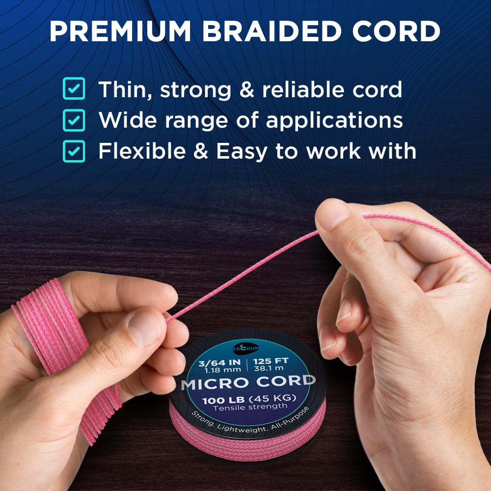 Micro Paracord – Pink – 125 ft - image 3