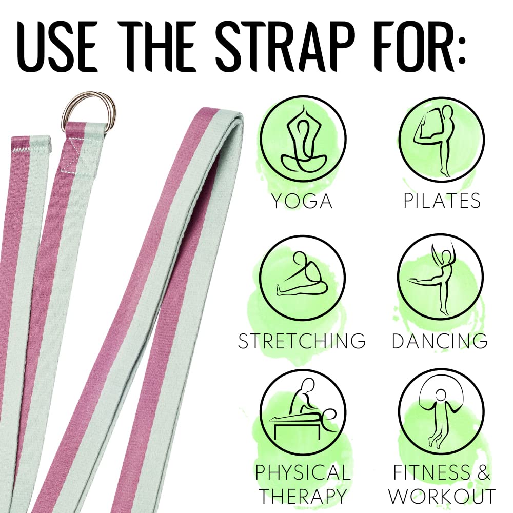 Yoga Straps – Polycotton – Lavender Green – 10 ft - image 8