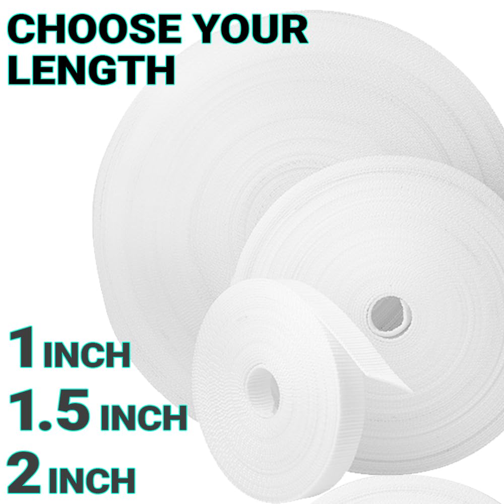 1.5" Inch Webbing – White – 10 Yards - image 9