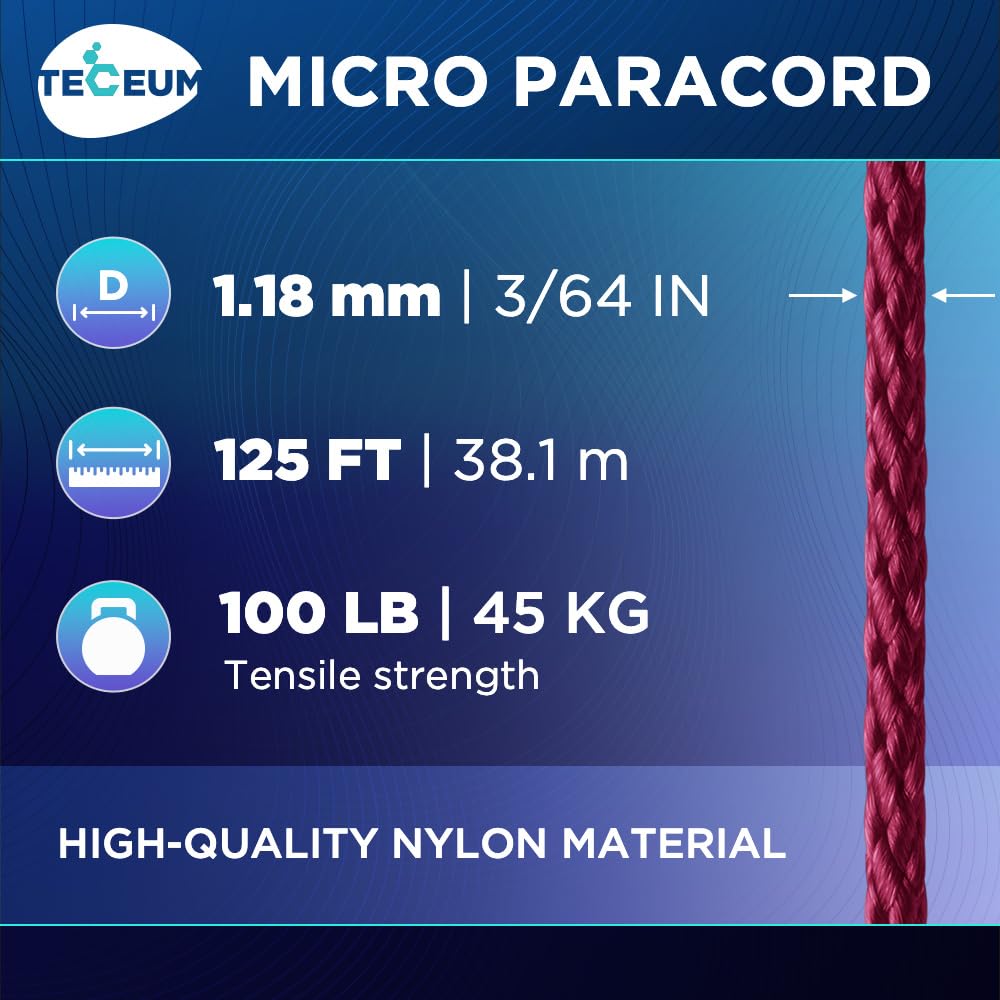 Micro Paracord – Maroon – 125 ft - image 2