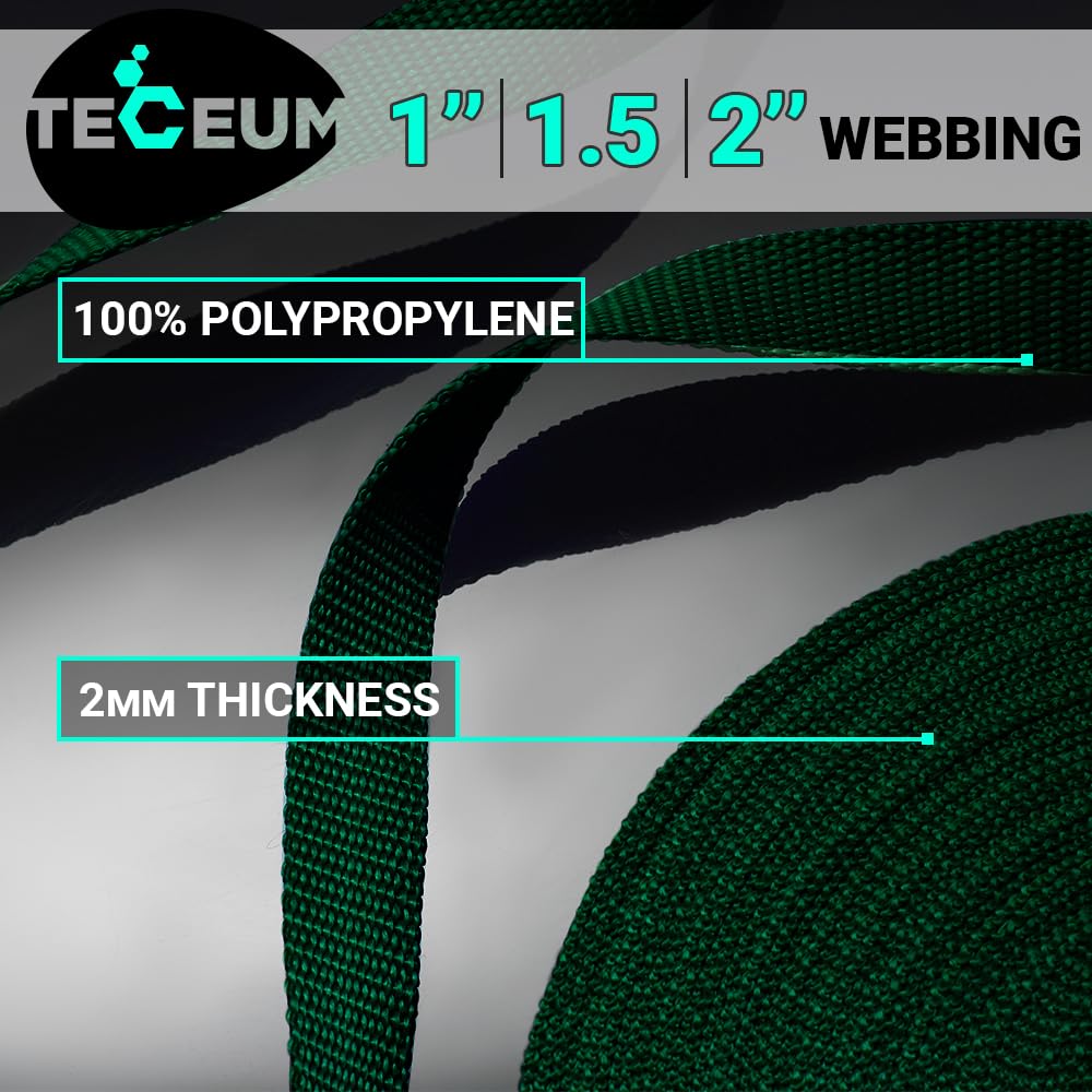 1.5" Inch Webbing – Dark Green – 10 Yards - image 2
