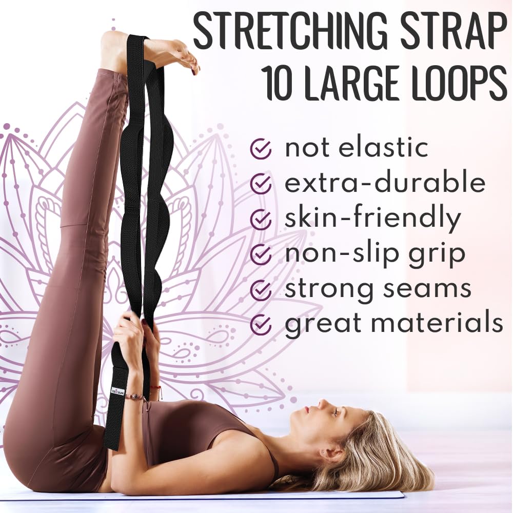 PT Stretching Loop Straps – Polycotton – Black – 1.5” - image 2