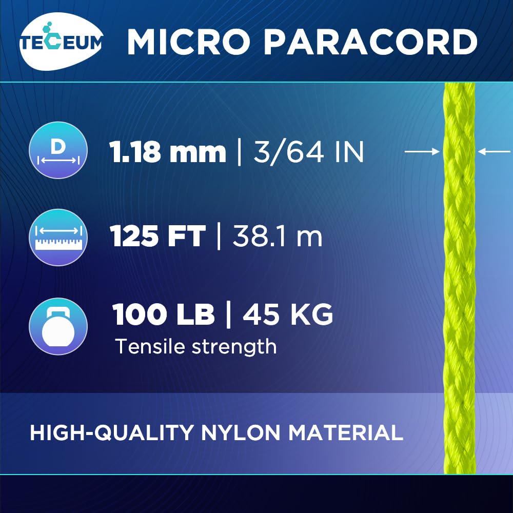 Micro Paracord – Fluo Green (prev Neon Green) – 125 ft - image 2
