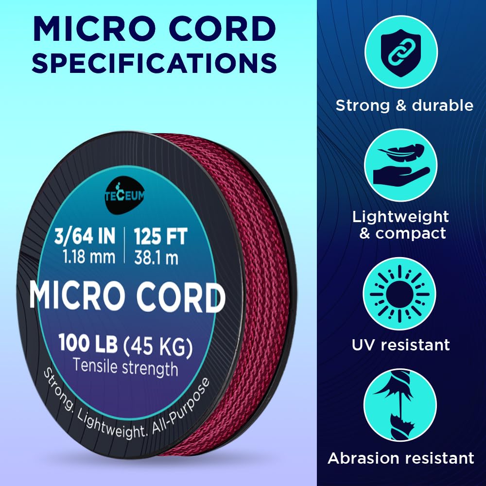 Micro Paracord – Maroon – 125 ft - image 4