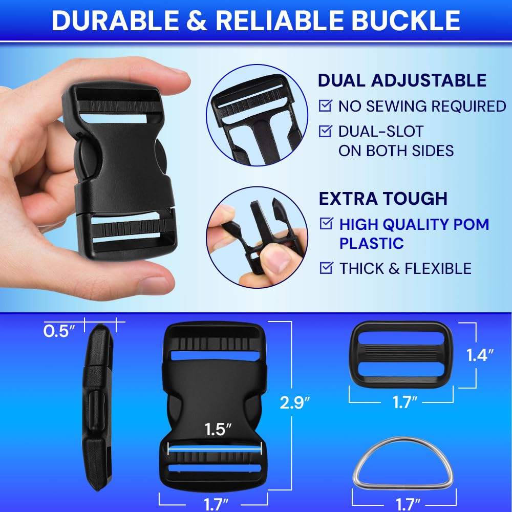 1.5" Buckles & Strap Kit – Black – 6 Yards - image 4