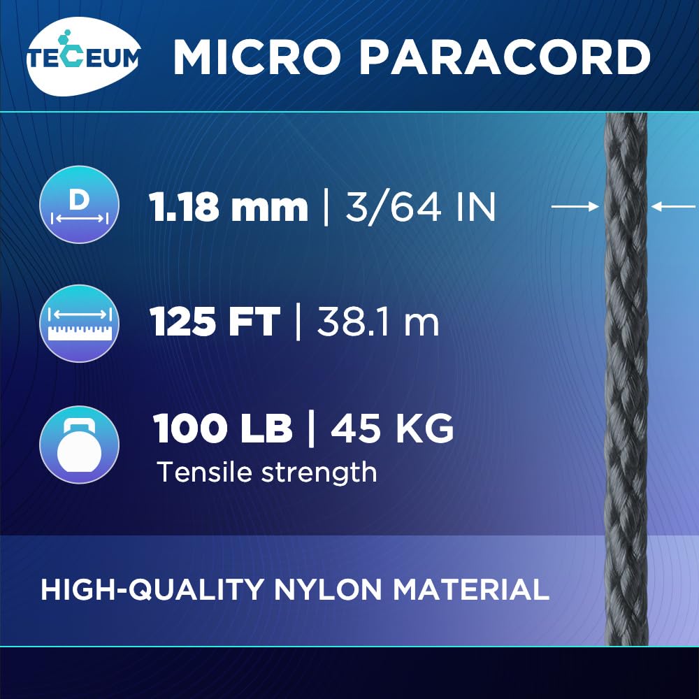 Micro Paracord – Graphite Gray – 125 ft - image 2