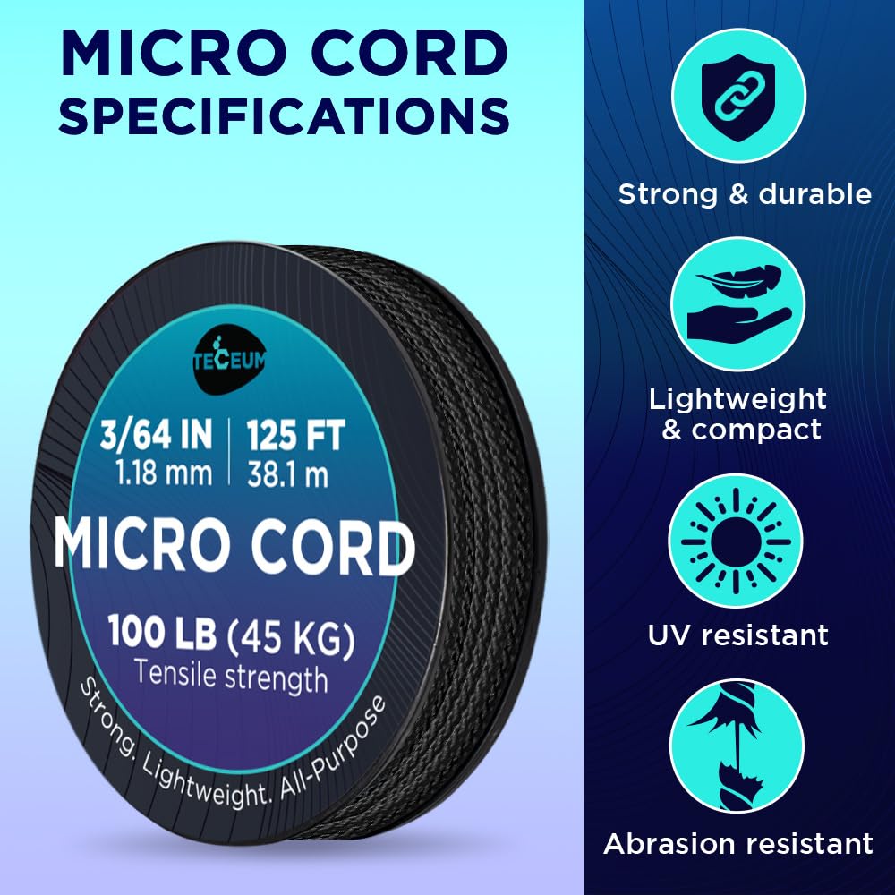 Micro Paracord – Black – 125 ft - image 4