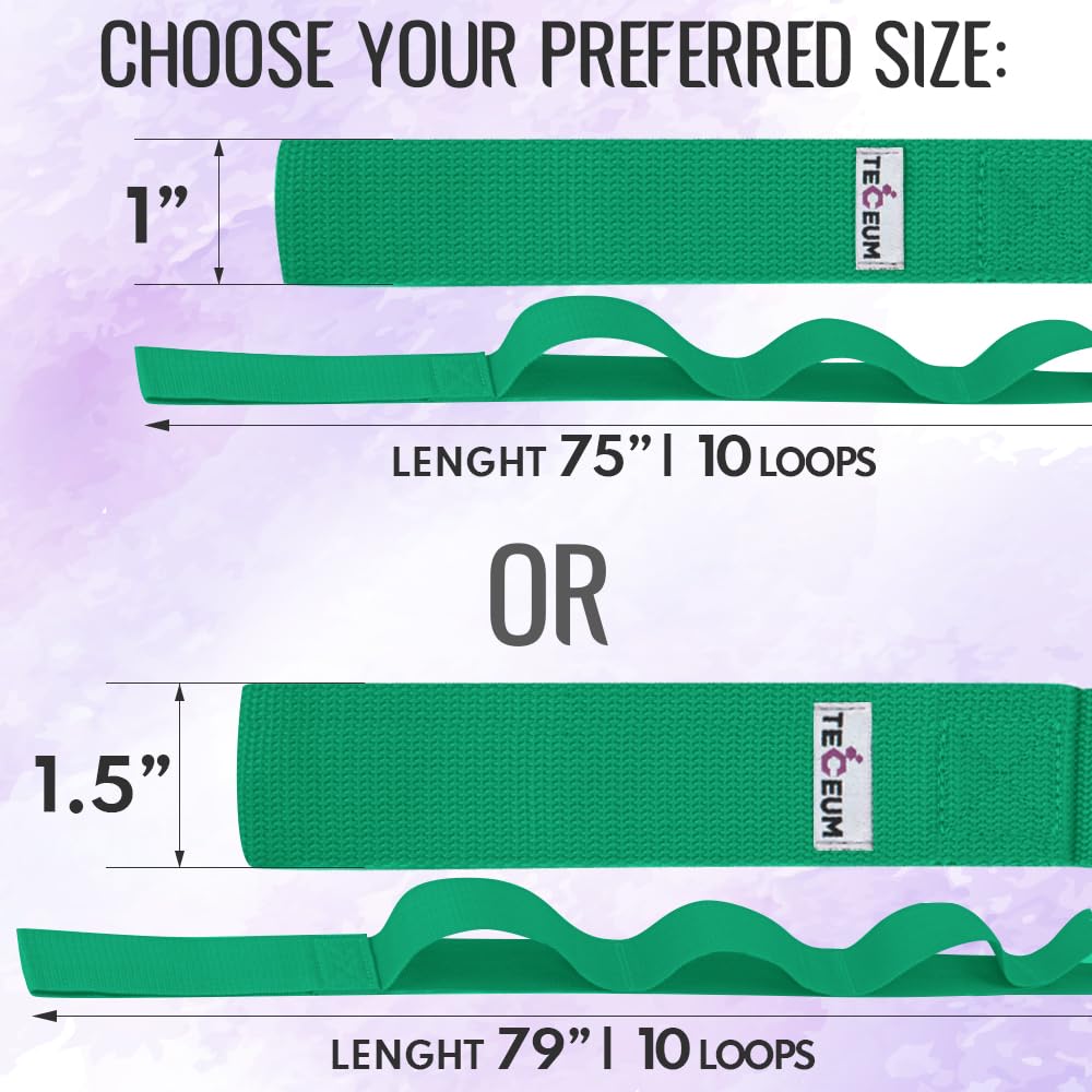 PT Stretching Loop Straps – Polycotton – Green – 1.5” - image 4