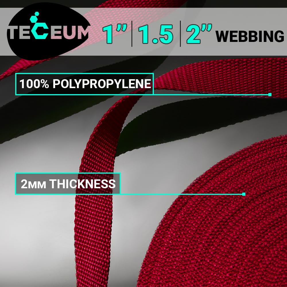 1 Inch Webbing – Red – 10 Yards - image 2