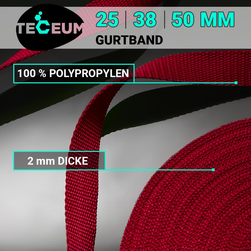 1.5" Inch Webbing – Red – 10 Yards - image 2