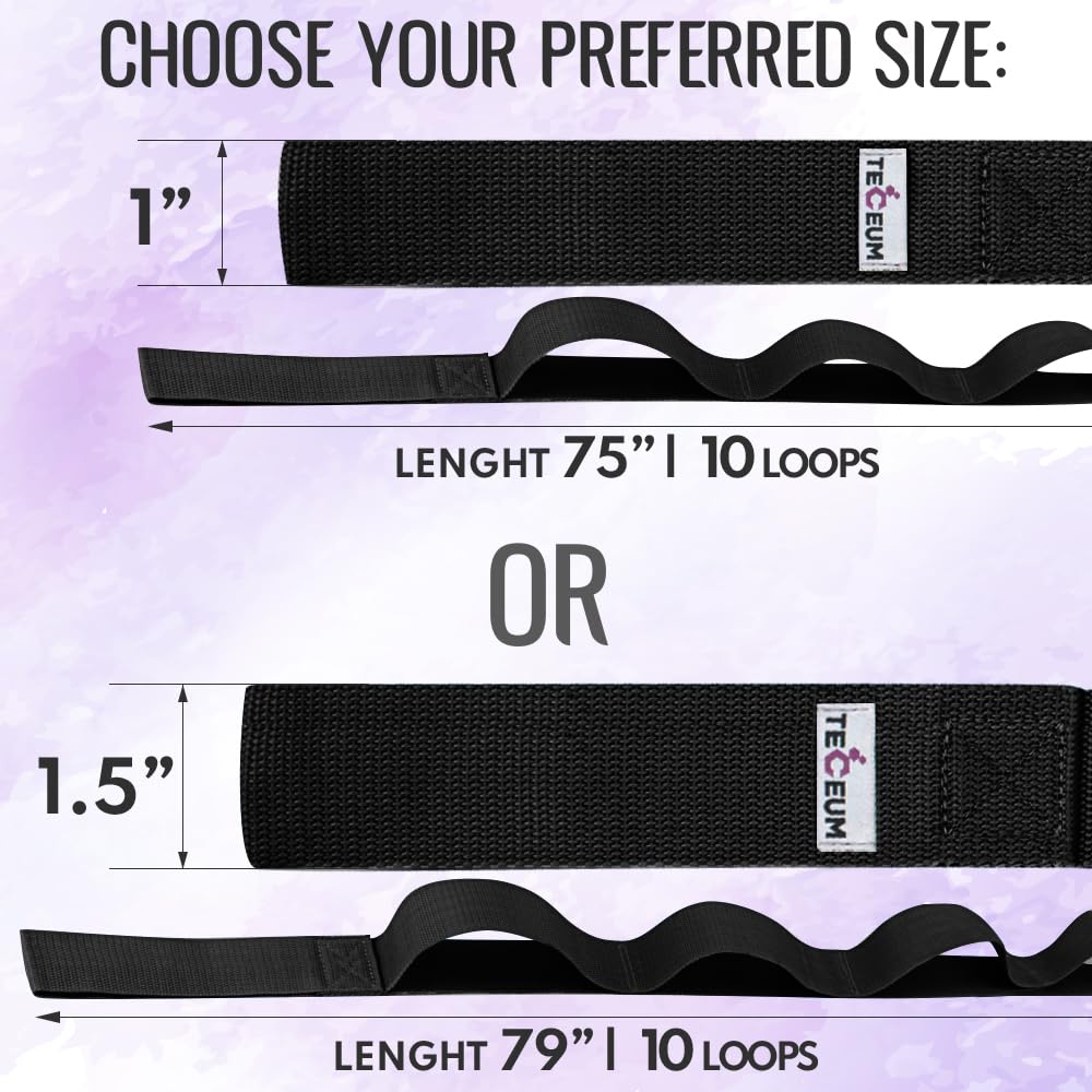 PT Stretching Loop Straps – Polycotton – Black – 1” - image 4
