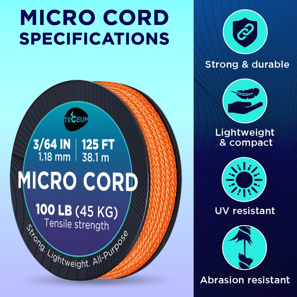 Micro Paracord – Orange – 125 ft - image 4