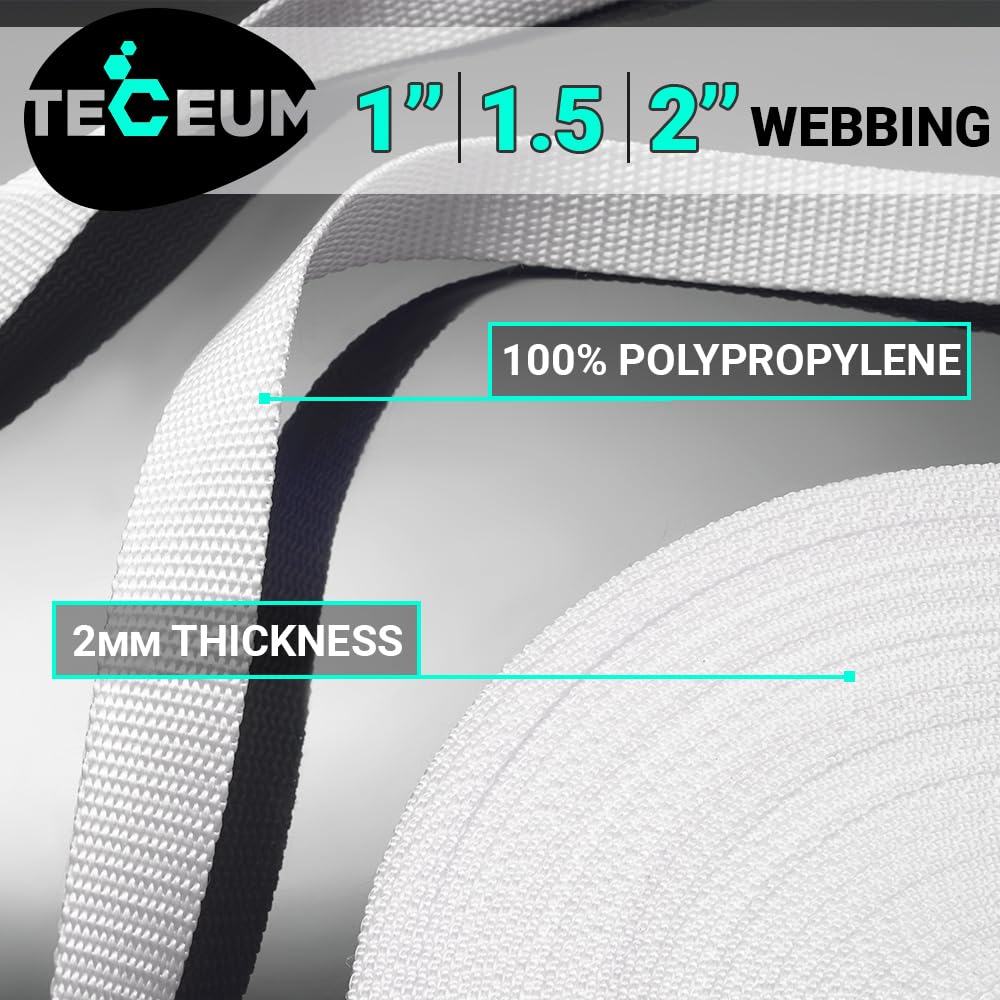 1 Inch Webbing – White – 25 Yards - image 2