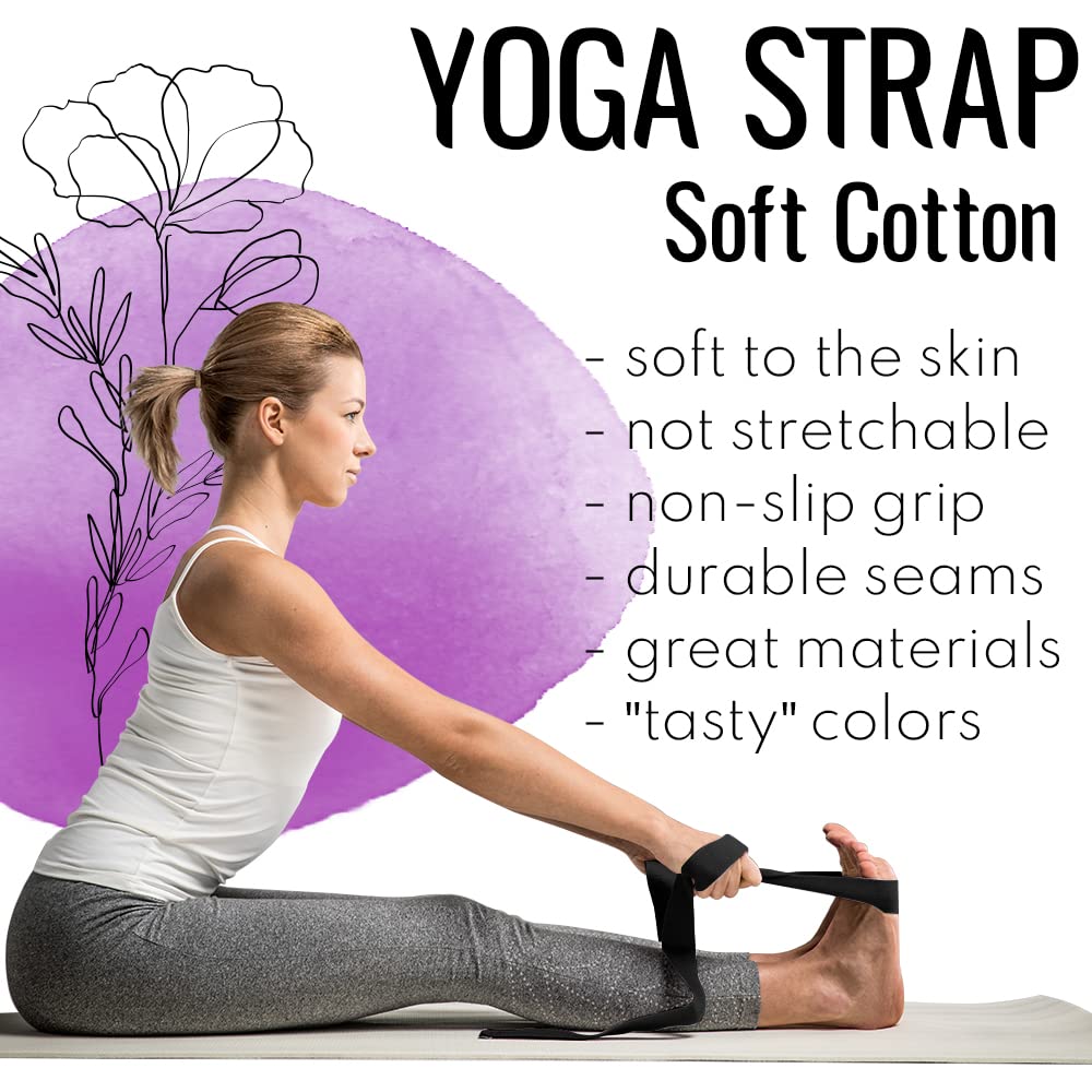 Yoga Straps – Polycotton – Black – 10 ft - image 4