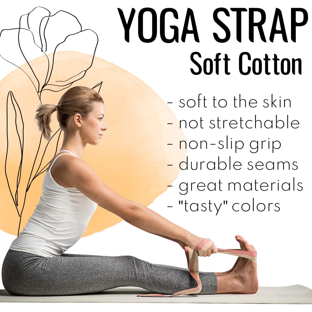 Yoga Straps – Polycotton – Pastel Orange – 6 ft - image 4