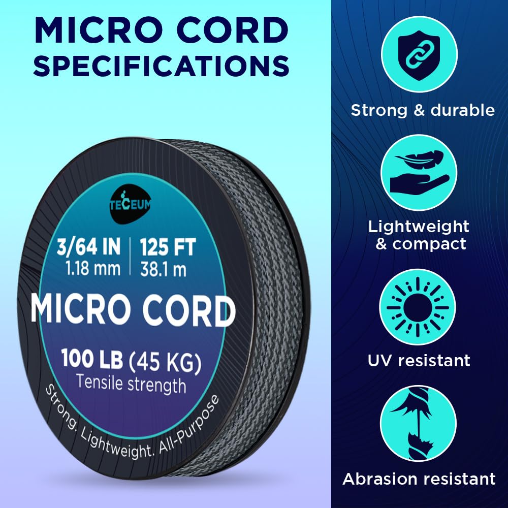 Micro Paracord – Graphite Gray – 125 ft - image 4